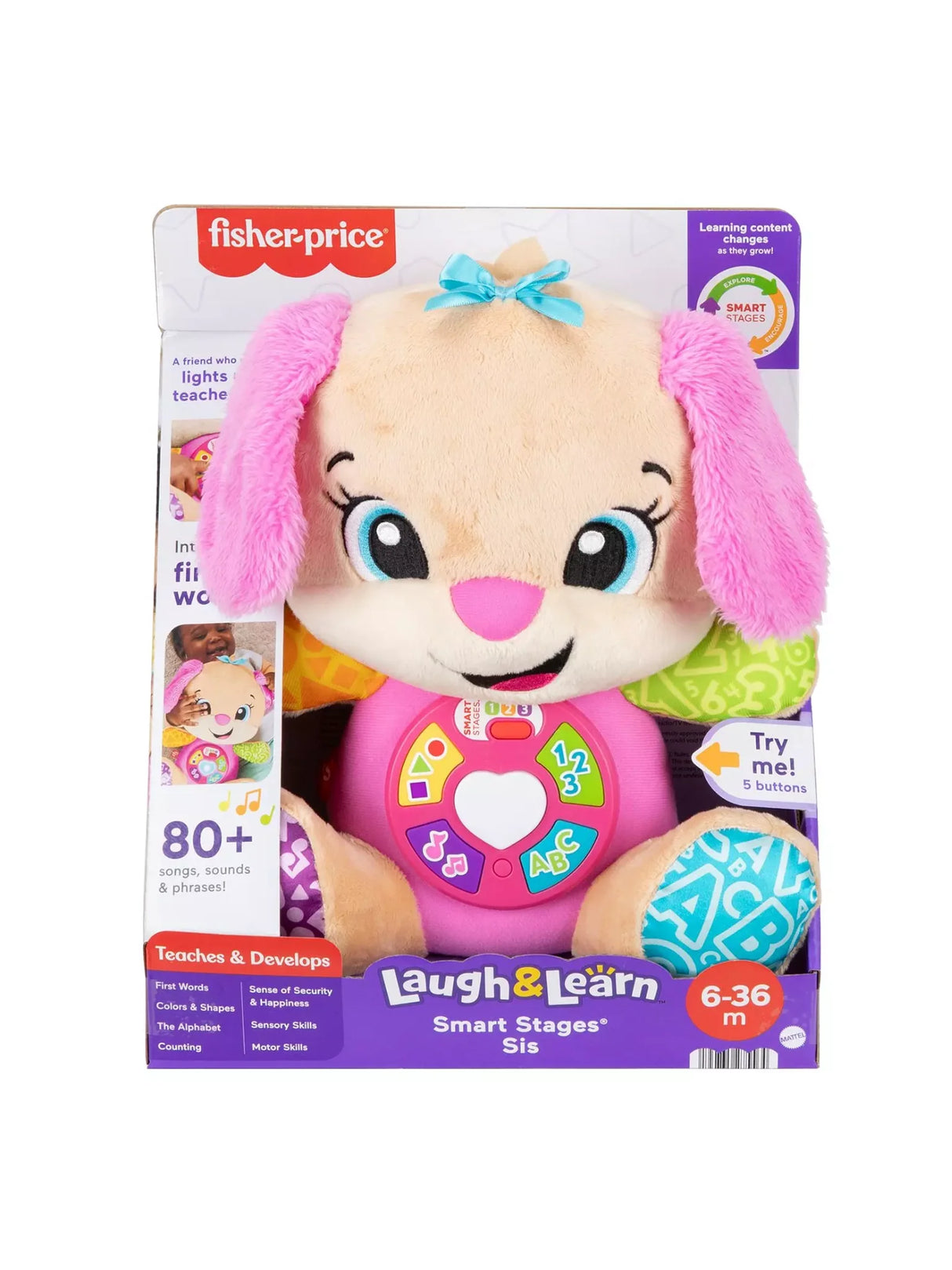 Fisher Price Laugh & Learn My First Words Sister toy in box packaging