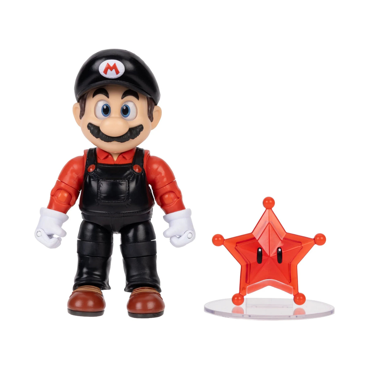 Flying Mario figure standing beside the Red Star accessory on its clear stand