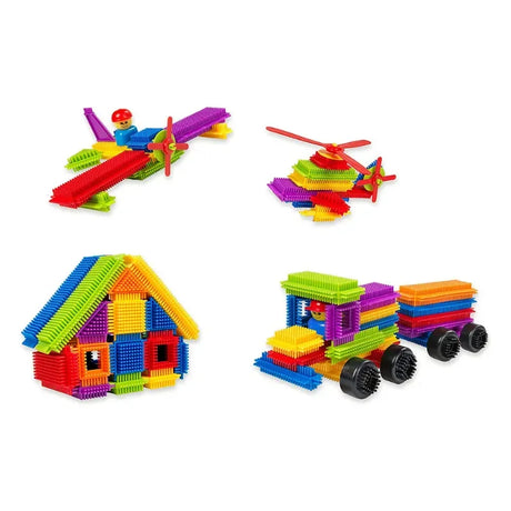 Fun Bricks set with colourful builds including house, plane, truck and helicopter in Ireland