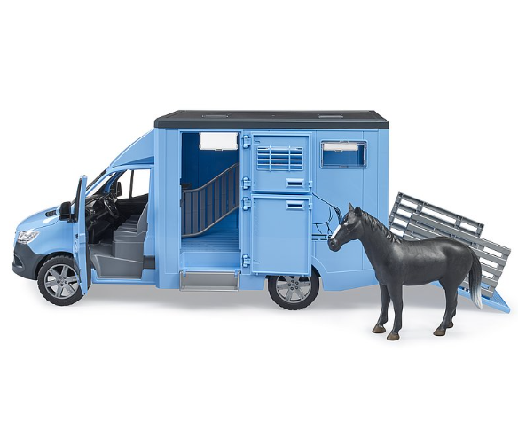 Bruder MB Sprinter Animal Transporter with 1 Horse