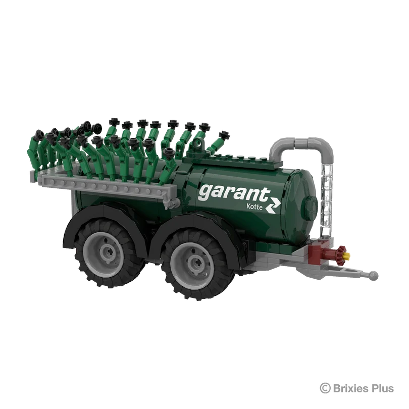 Garant Kotte Vacuum Tanker BRIXIES model viewed from the opposite angle with the rounded tank end, twin axles, pipework and folded applicator visible