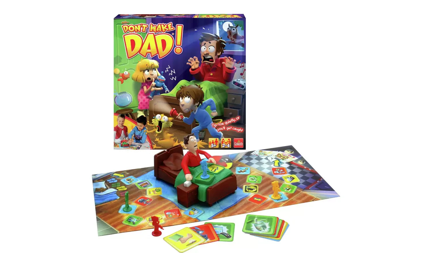 Full game setup of Don't Wake Dad board game with pieces, board and box – Ireland