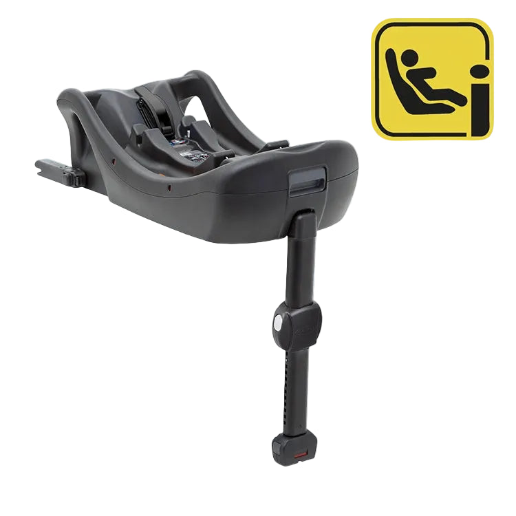 Graco SnugLite i-Size R129 ISOFIX car seat base in black shown at an angle with visible R129 certification i-size graphic and extended load leg