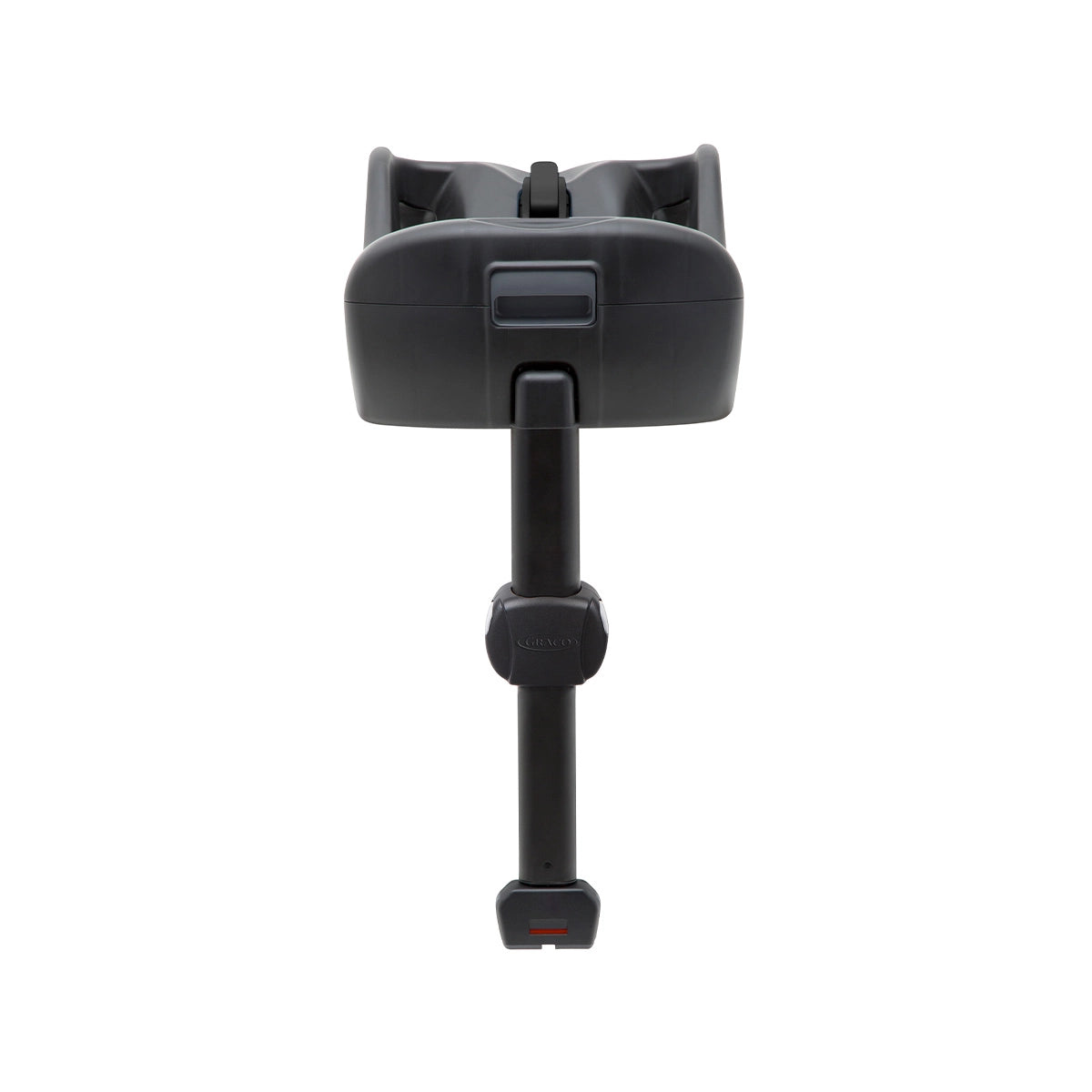 Graco SnugLite i-Size R129 ISOFIX car seat base in black shown from front with support leg and base structure visible