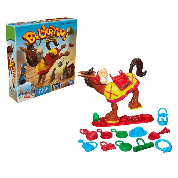 Hasbro Buckaroo Game toy with mule, accessories, and box packaging Ireland