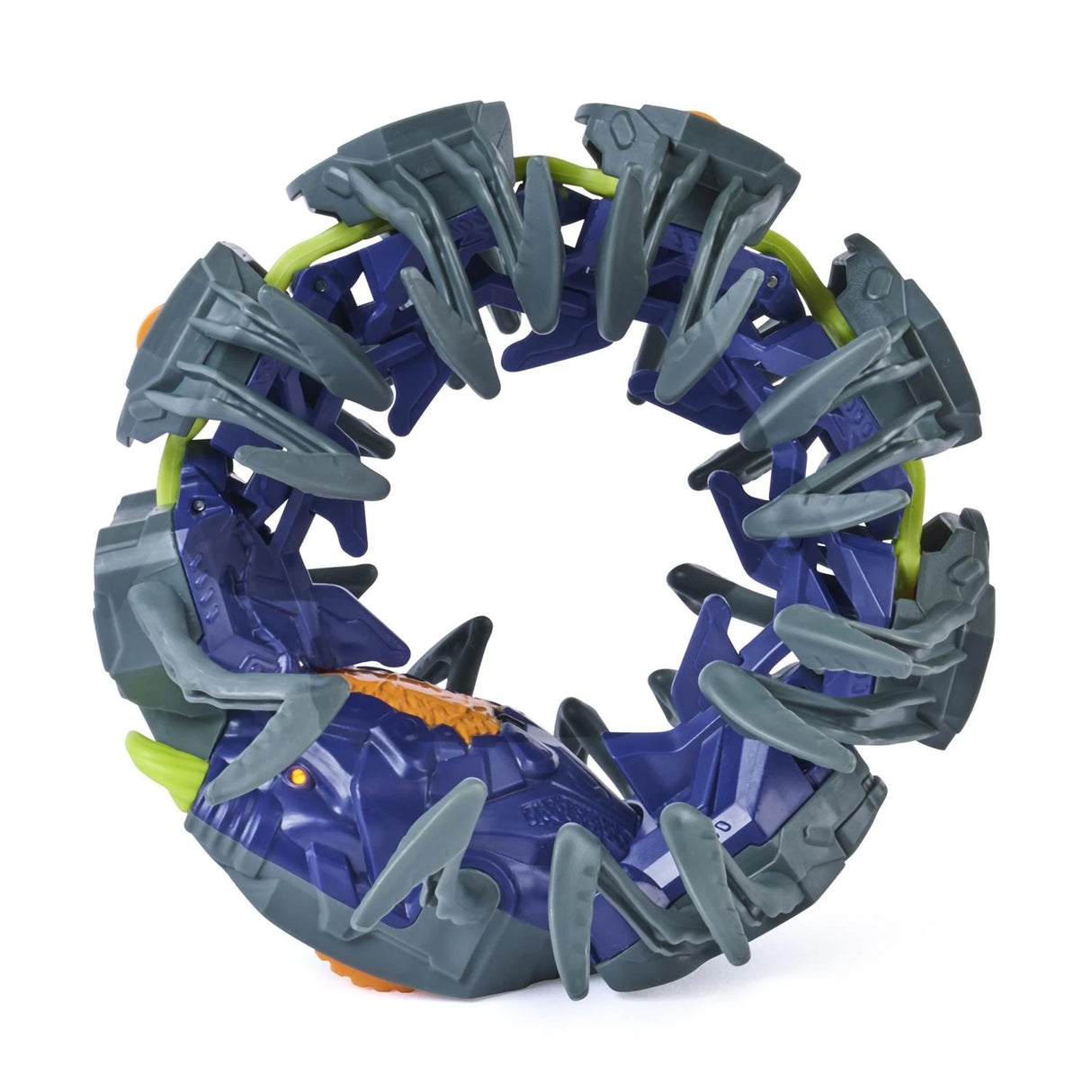 HEX BOTS Explodapede robot coiled into a compact circular shape