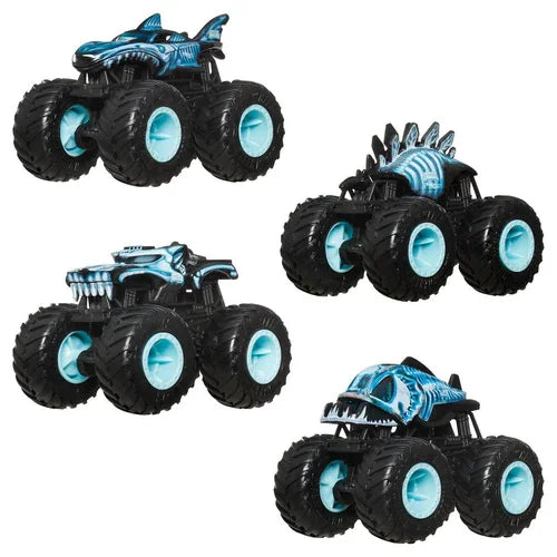 Exclusive Hot Wheels Monster Truck from the X-Ray 4-Pack with detailed skeletal blue and black design in Ireland.