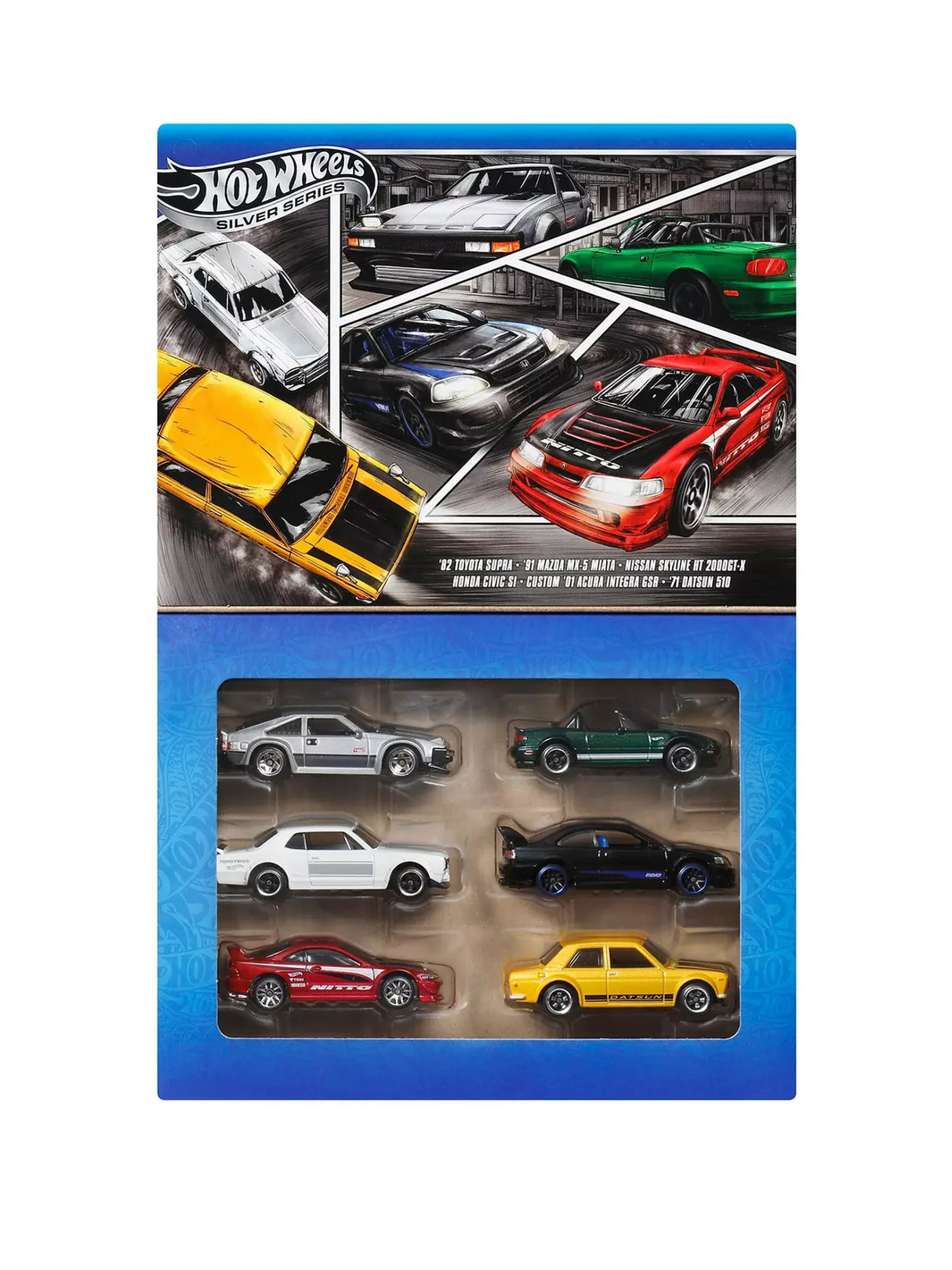 Hot Wheels Streets of Japan Multipack box featuring six detailed Japanese die-cast cars
