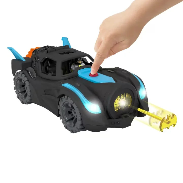 Imaginext Lights and Sounds Batmobile firing projectile with button-activated lights