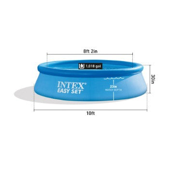 Intex Easy Set Pool size guide, 10ft x 30in, 1,018 gal – Ireland