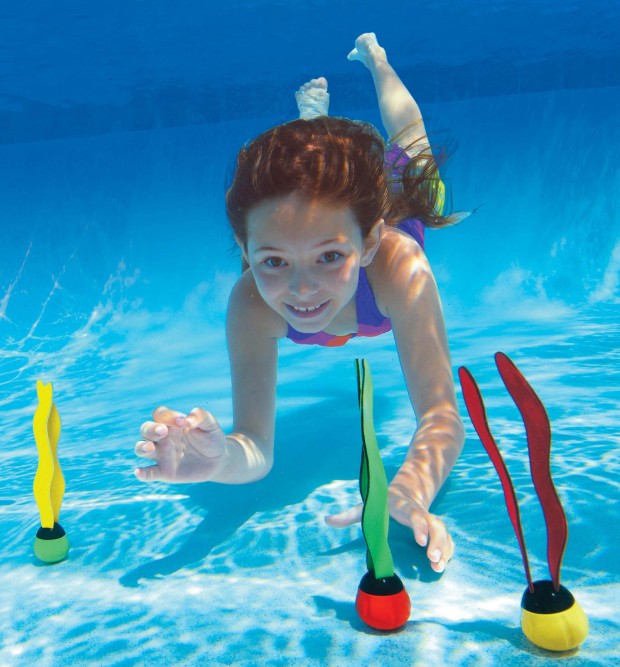 Child playing with Intex Underwater Fun Balls in Ireland