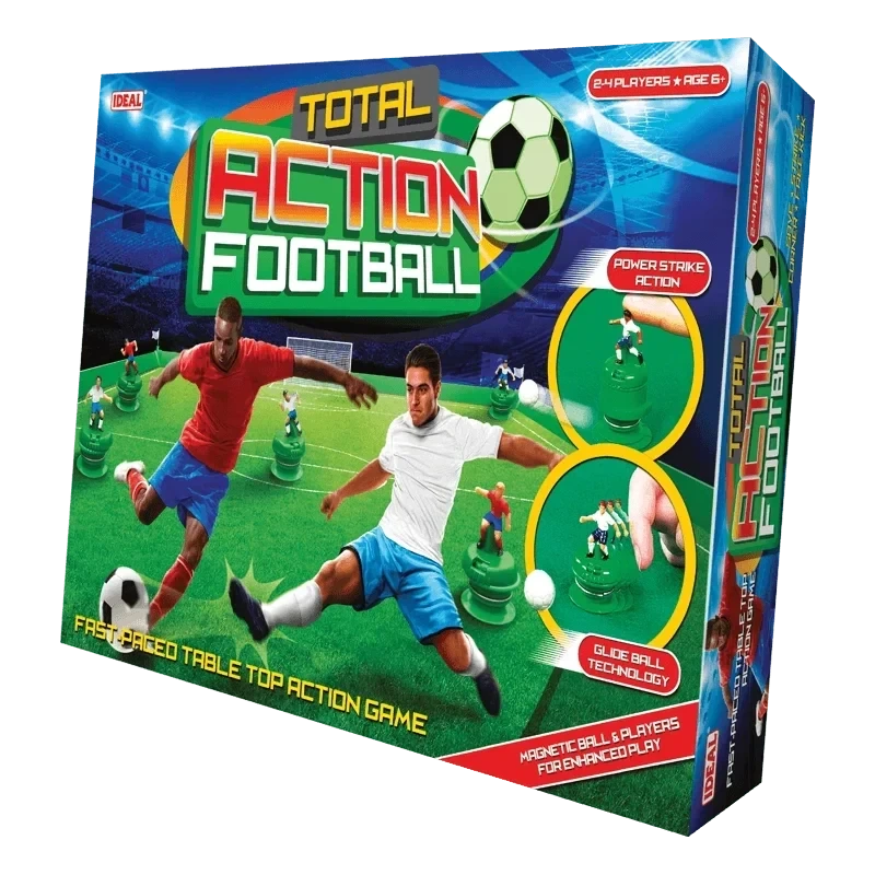 John Adams Total Action Football 5-a-Side box front showing football players, magnetic tabletop players and game features