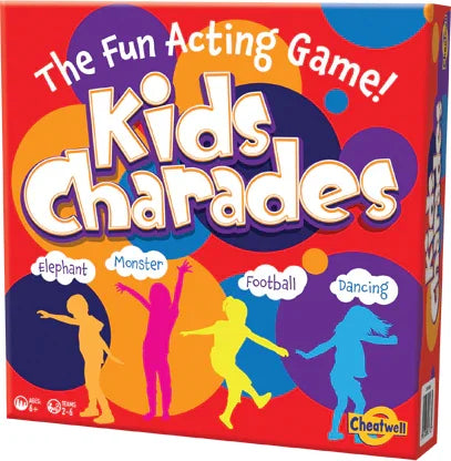 Brightly coloured Cheatwell Kids Charades game box showing family acting game edition in Ireland