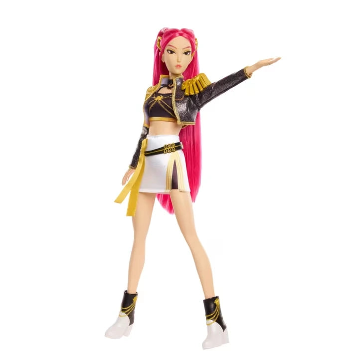 KPop Demon Hunters Mira Singing Doll full body pose in Golden outfit