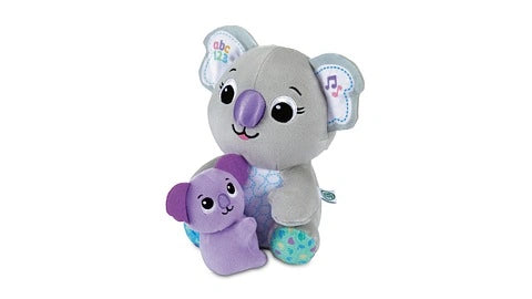 LeapFrog Cuddle & Learn Koalas mummy and baby plush sitting together with purple noses and patterned ears