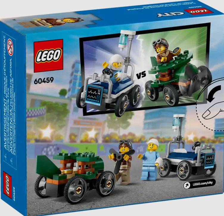 LEGO City 60459 box back with features and minifigures in Ireland