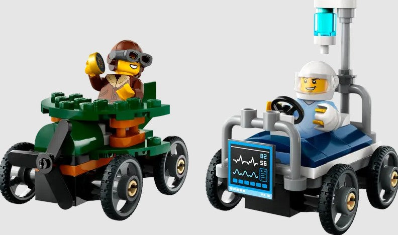 LEGO City Airplane vs. Hospital Bed Race Car Pack 60459 race cars and minifigures in Ireland