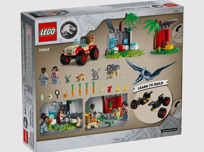 Back of LEGO Baby Dinosaur Rescue Center 76963 box Ireland