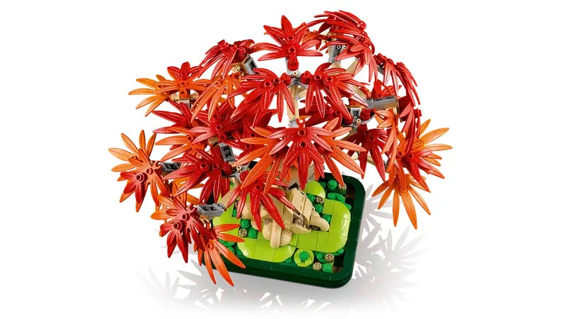 LEGO Botanicals Japanese Red Maple Bonsai Tree 10348 top view of red leaves Ireland