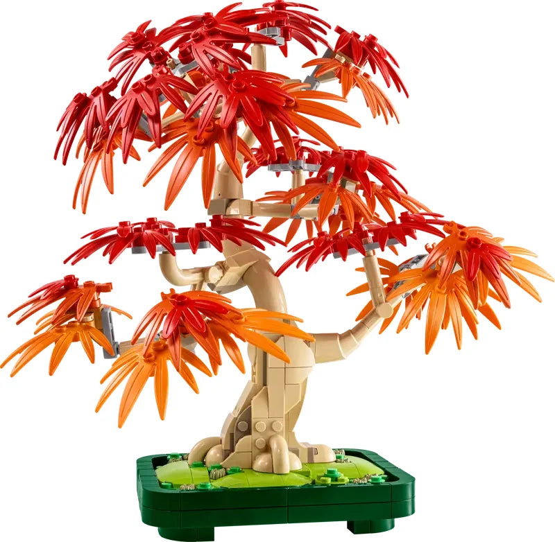 LEGO Botanicals Japanese Red Maple Bonsai Tree 10348 full build with red foliage Ireland