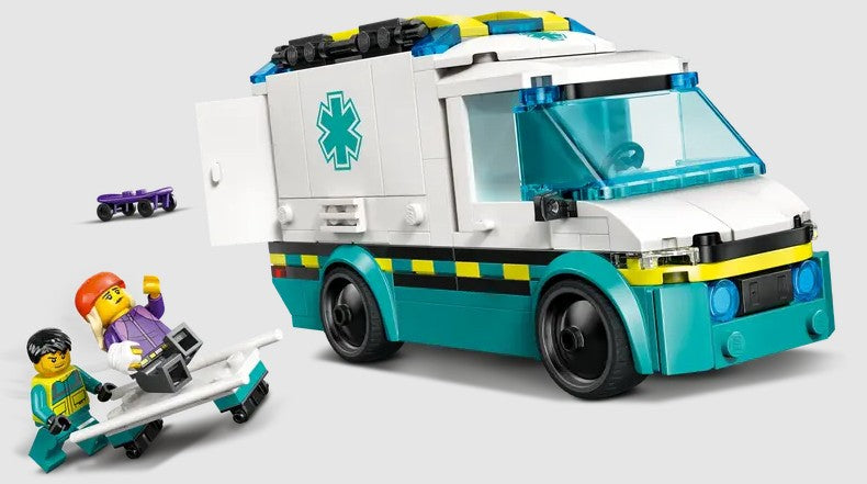LEGO Emergency Ambulance 60451 with stretcher and side door open – Ireland