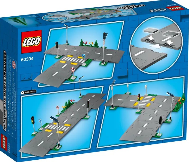 LEGO City Road Plates 60304 box back with layout ideas Ireland