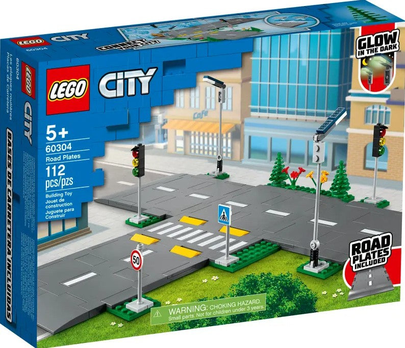 LEGO City Road Plates 60304 box front view for Ireland