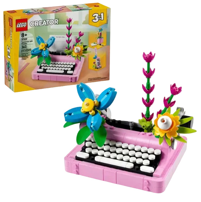 LEGO Creator 3-in-1 Typewriter with Colorful Flowers and Box