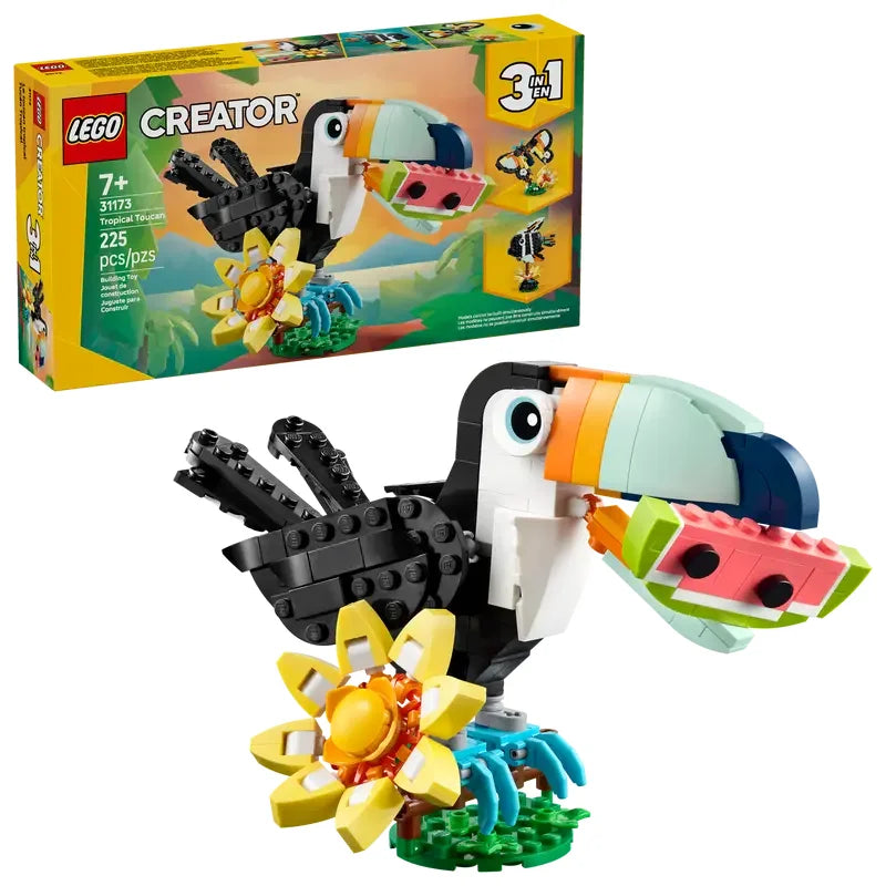 LEGO Creator 31173 box showing Tropical Toucan 3in1 builds and set contents – Ireland
