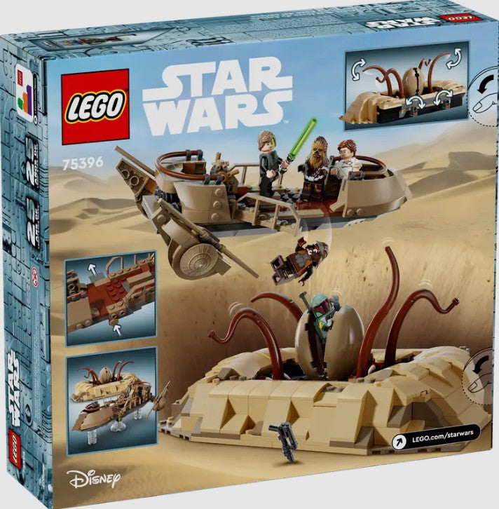 LEGO Star Wars Desert Skiff 75396 set box back showing features – Ireland