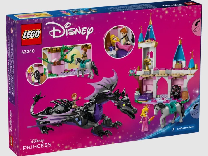 LEGO Disney Maleficent play scene with Aurora and dragon
