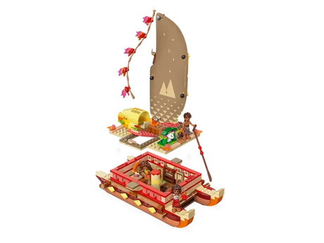 LEGO Disney Moanas Adventure Canoe 43270 showing removable top deck and detailed cabin play area