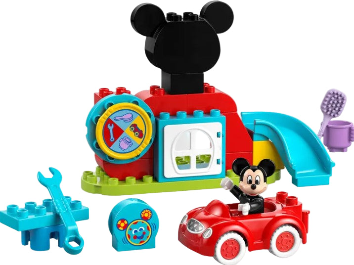 LEGO DUPLO 10454 Mickey Mouse Clubhouse set with slide, Mickey Mouse figure, red car and tools