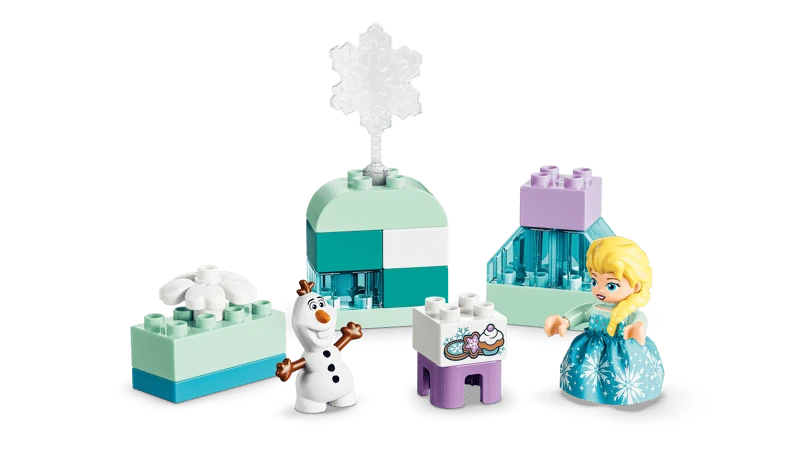 LEGO DUPLO Frozen igloo and tower builds with Elsa, Olaf and snowflake pieces