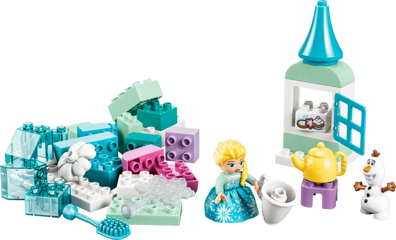 LEGO DUPLO Frozen Creative Box pieces with Elsa, Olaf, tower build and translucent blue bricks