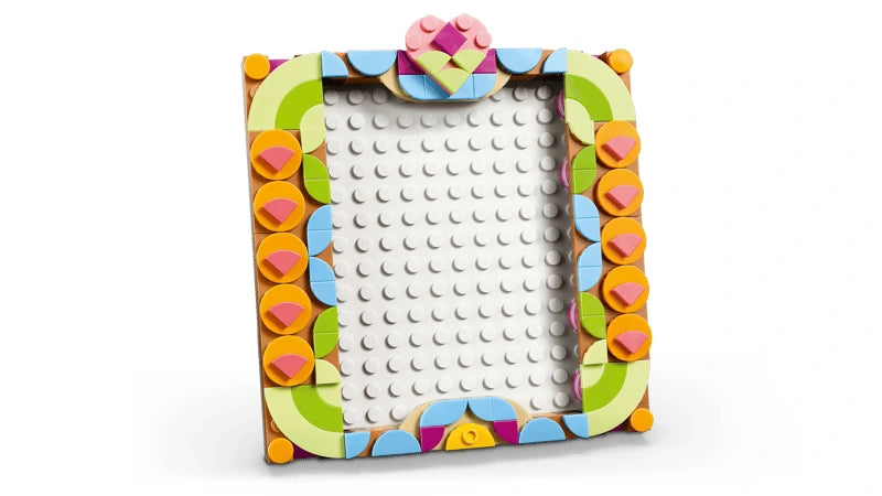 LEGO picture frame build with colourful floral border