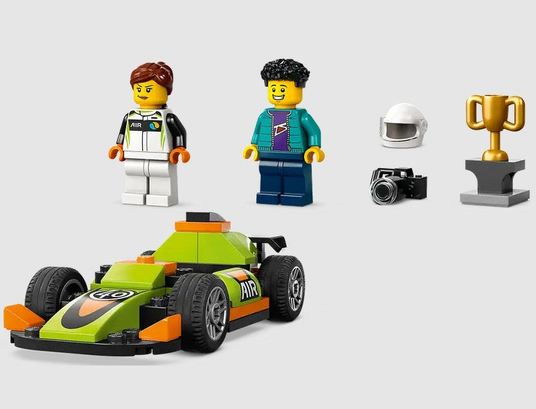 LEGO 60399 set with minifigures, helmet, camera, and trophy Ireland
