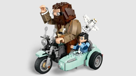 LEGO Harry Potter 76443 side view of Hagrid on motorbike