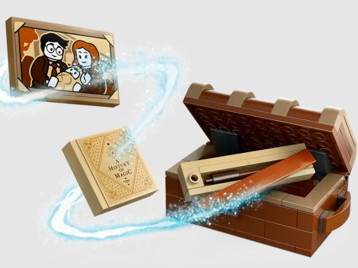 Magical effect display with Harry Potter trunk and book