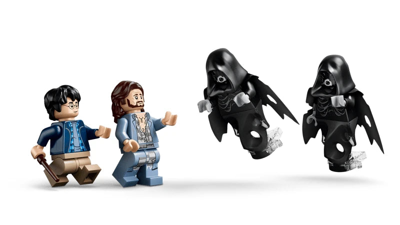 LEGO Harry Potter and Sirius Black minifigures with two black Dementor figures