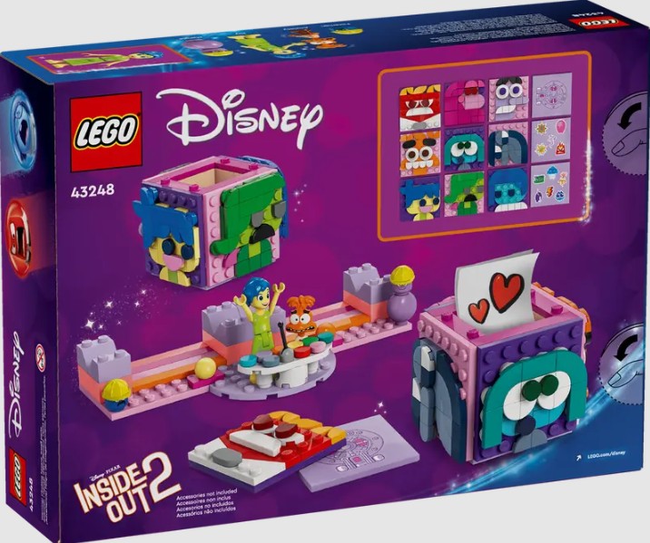 LEGO 43248 box back with features of Inside Out 2 Mood Cubes