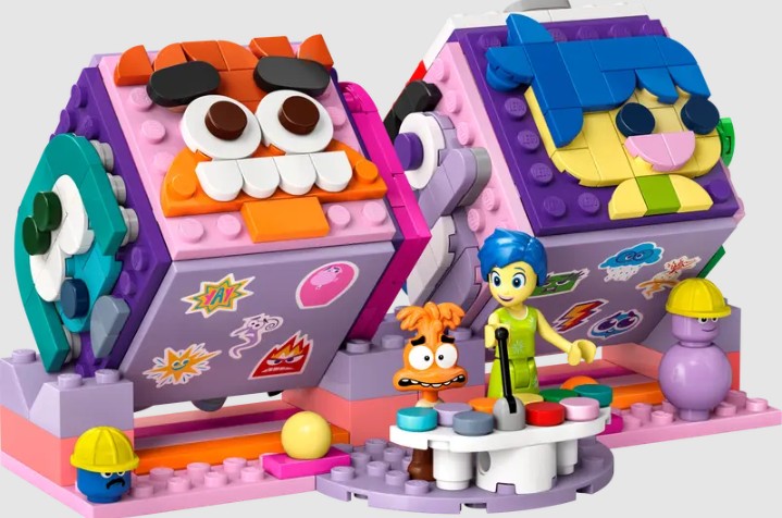 LEGO Inside Out 2 Mood Cubes set built with Joy and Anxiety minifigures