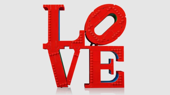 LEGO LOVE sculpture 31214 side profile close-up Ireland