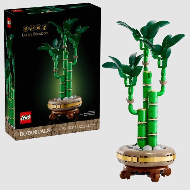 LEGO Lucky Bamboo 10344 set box and completed botanical plant model – available in Ireland from ToyTown.ie