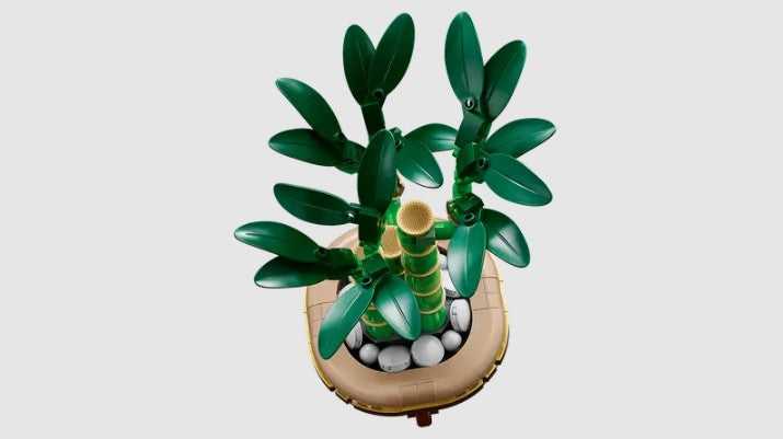 Top-down view of LEGO Lucky Bamboo 10344 showing detailed leaves and decorative stones – Ireland