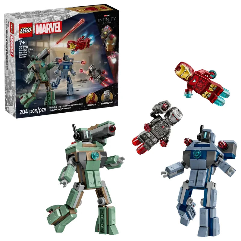 LEGO Marvel 76320 box art with Iron Man, War Machine, and drones – Ireland