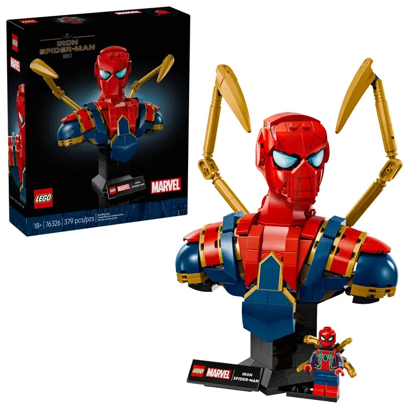 LEGO Marvel 76326 Iron Spider-Man Bust box with set contents and branding – Ireland
