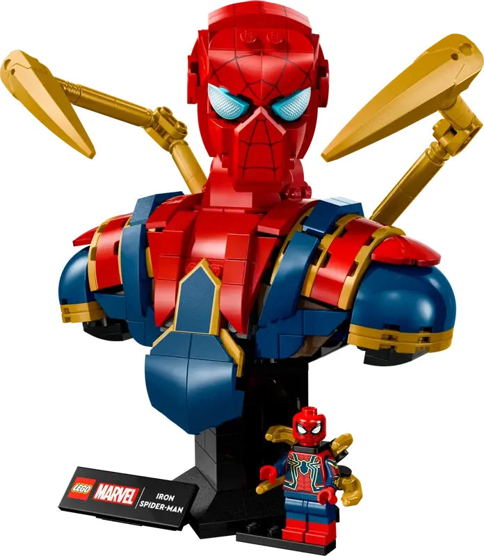 LEGO Spider-Man bust with gold arms and minifigure from Marvel 76326 set – Ireland