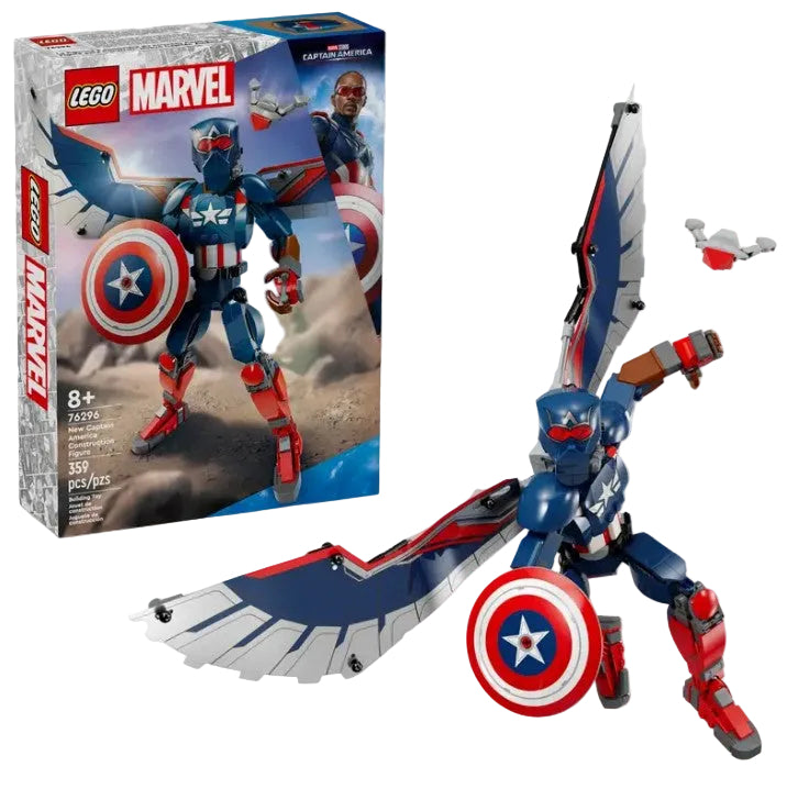 LEGO Marvel New Captain America 76296 box and construction figure with Redwing drone in Ireland