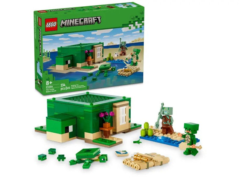 LEGO Minecraft Turtle Beach House 21254 box and full setup – Ireland